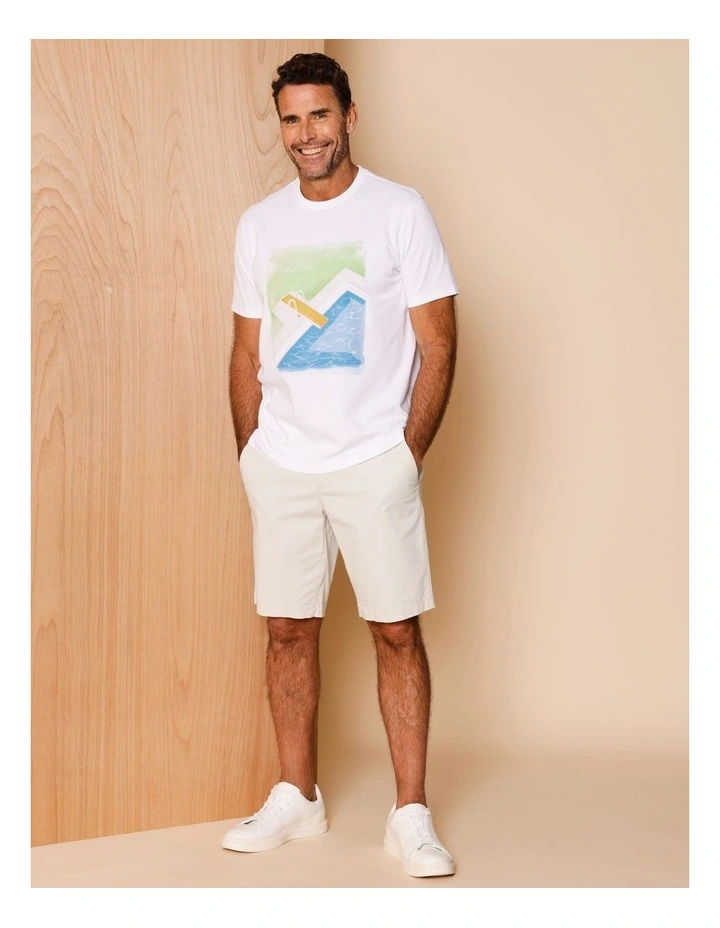 Gabriel Placement Print T-Shirt in White image 3