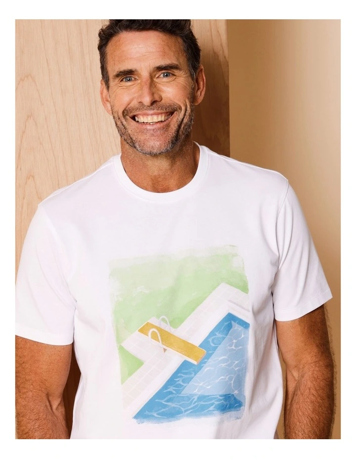 Gabriel Placement Print T-Shirt in White image 4