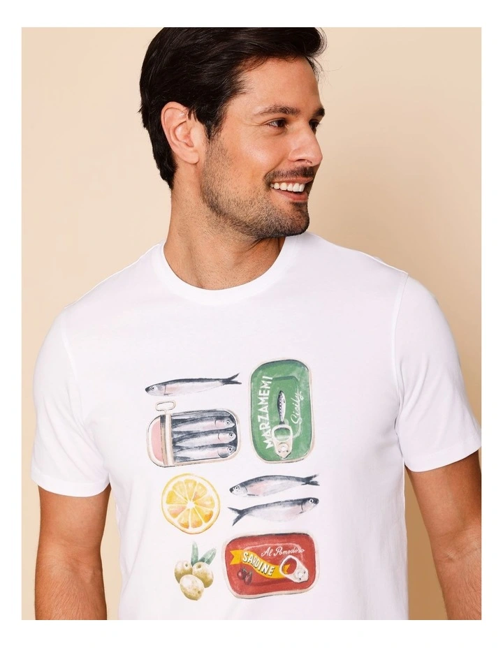 Gustave Placement Print T-Shirt in White image 4