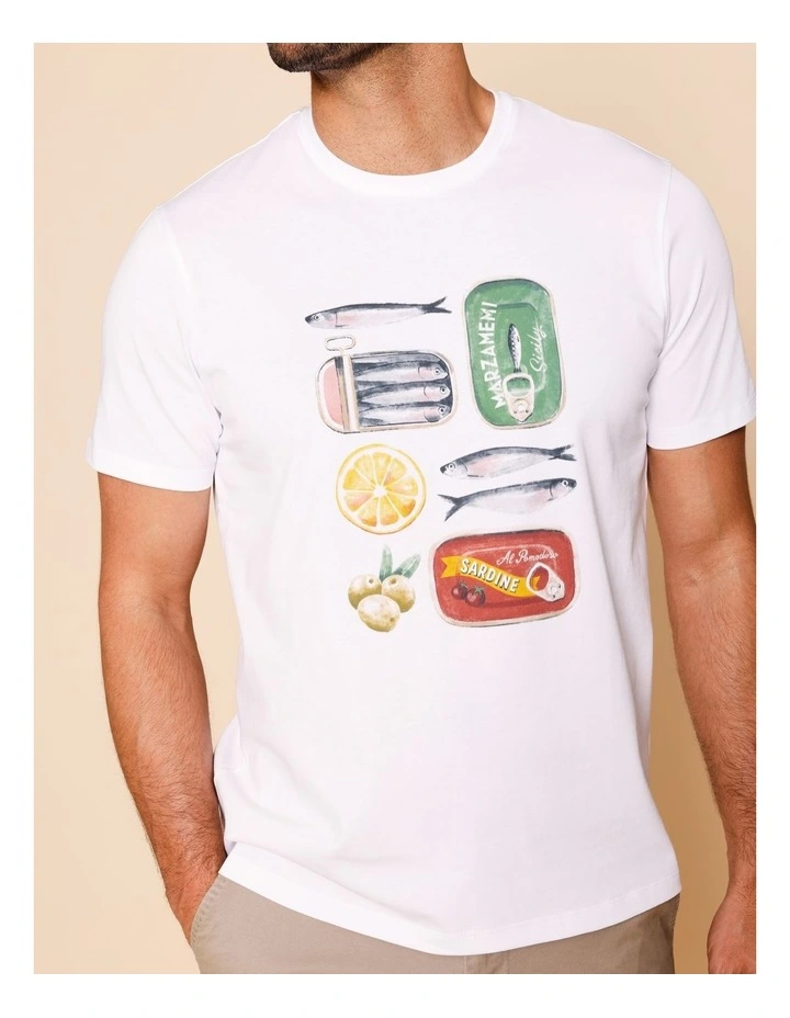 Gustave Placement Print T-Shirt in White image 5