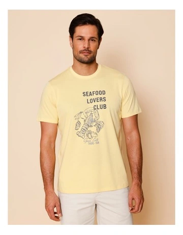 Georgio Placement Print T-Shirt in Yellow