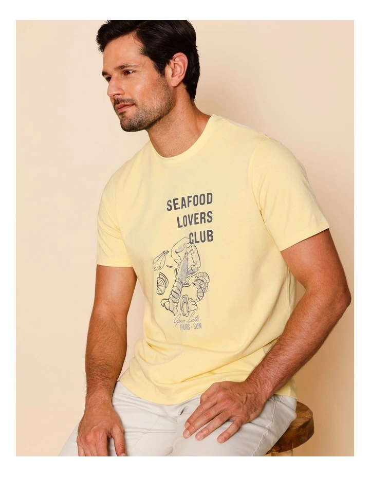 Georgio Placement Print T-Shirt in Yellow image 3