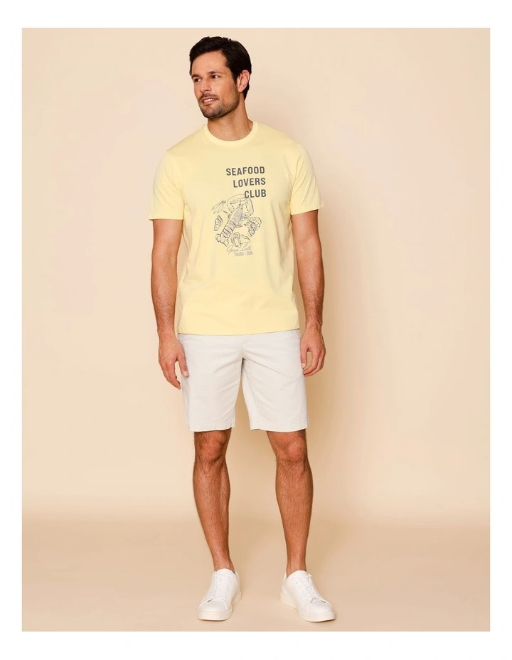 Georgio Placement Print T-Shirt in Yellow image 4