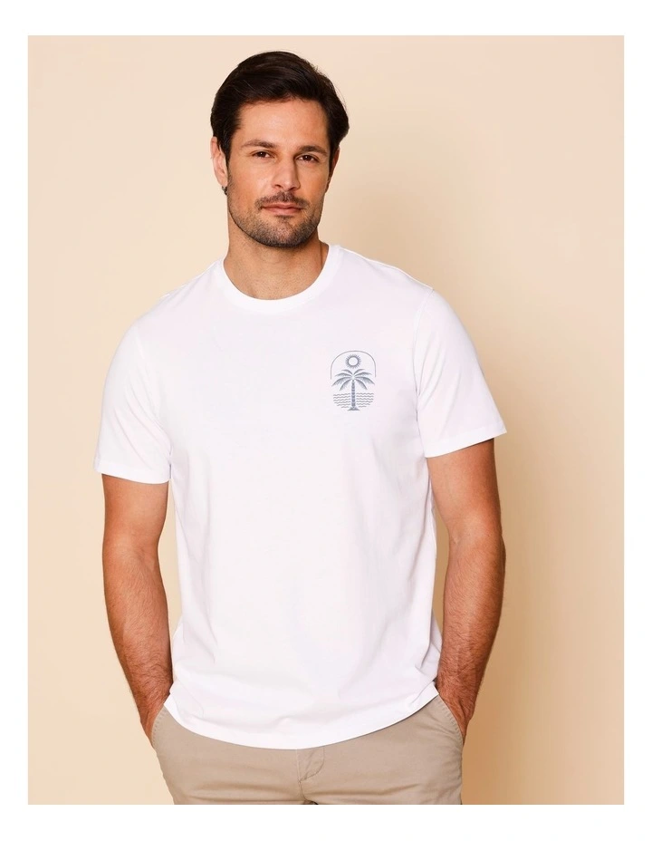 Gus Placement Print T-Shirt in White image 1