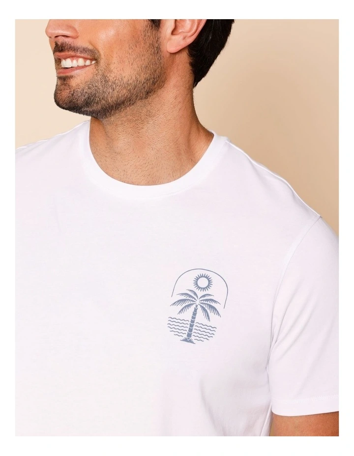 Gus Placement Print T-Shirt in White image 4