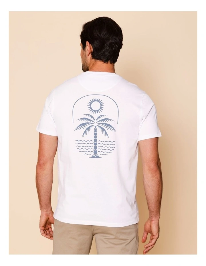 Gus Placement Print T-Shirt in White image 5