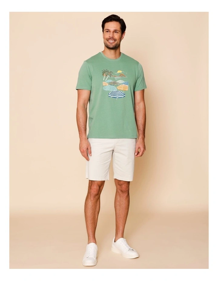 Guillermo Placement Print T-Shirt in Green image 3