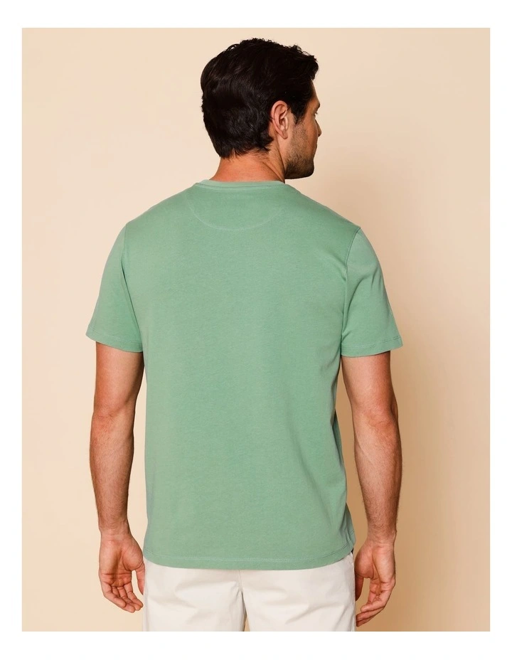 Guillermo Placement Print T-Shirt in Green image 4