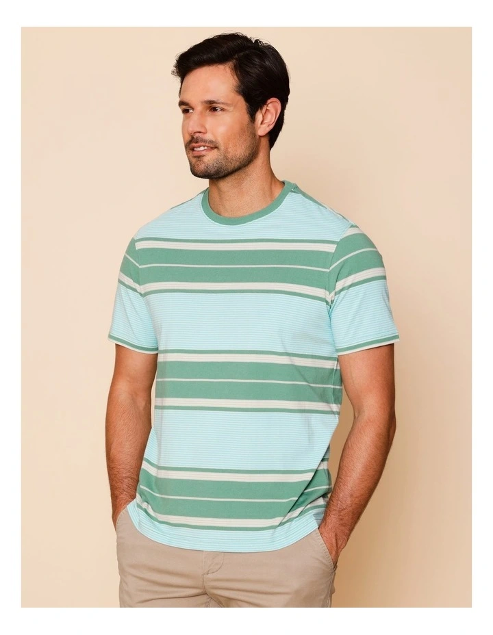 Samson Striped T-Shirt in Green image 1