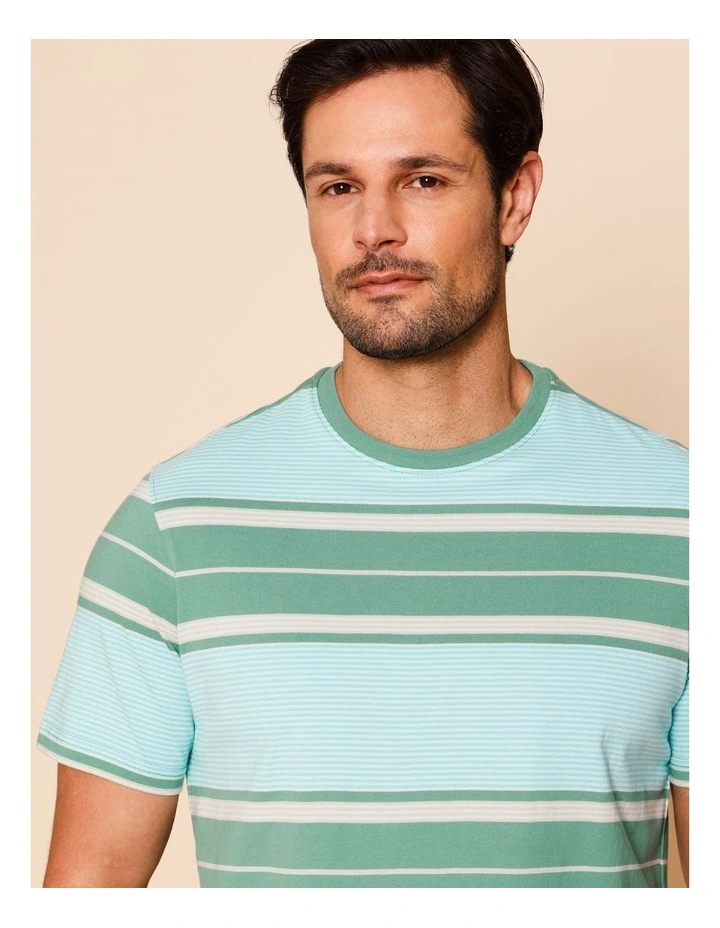 Samson Striped T-Shirt in Green image 2