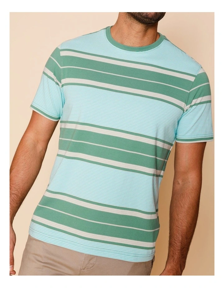 Samson Striped T-Shirt in Green image 4