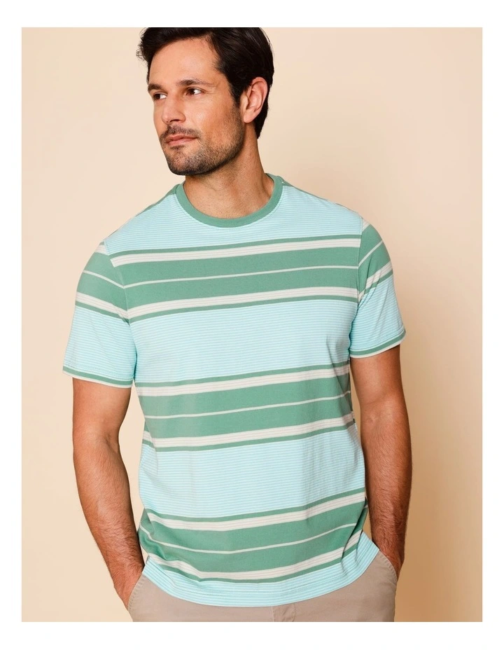 Samson Striped T-Shirt in Green image 5