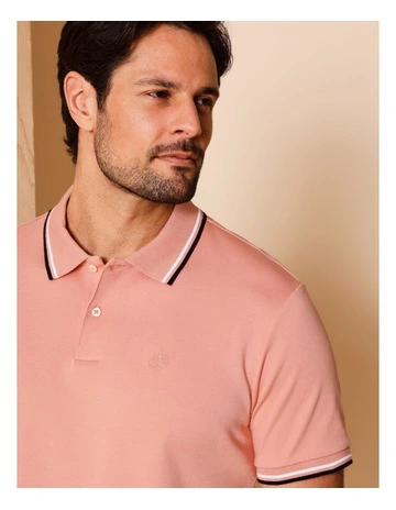 Essential Jasper Jersey Polo in Pink