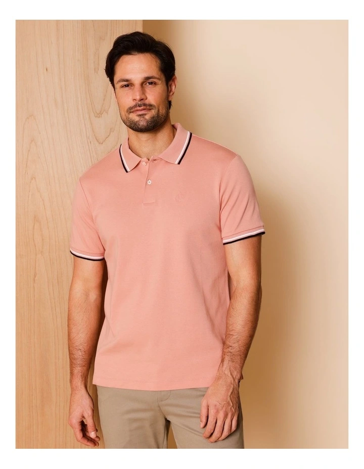 Essential Jasper Jersey Polo in Pink image 2