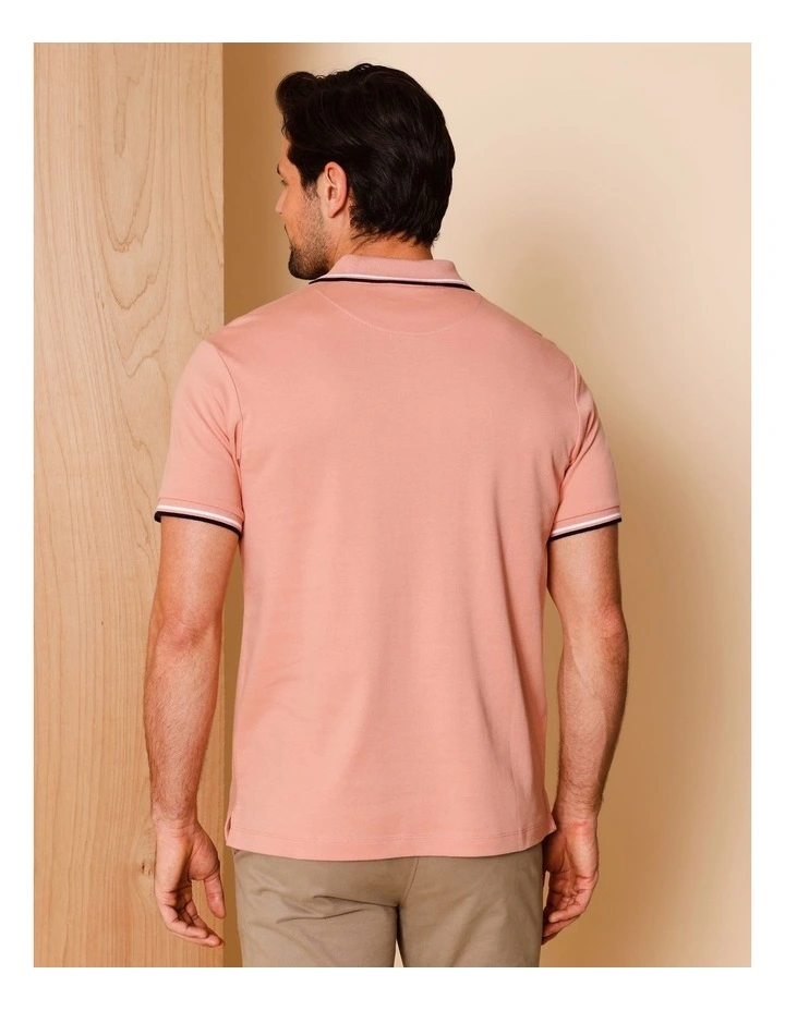 Essential Jasper Jersey Polo in Pink image 5