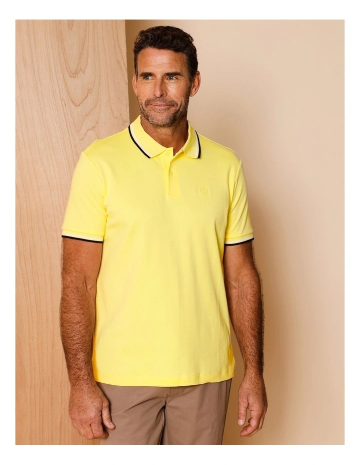 Essential Jasper Jersey Polo in Yellow image 3