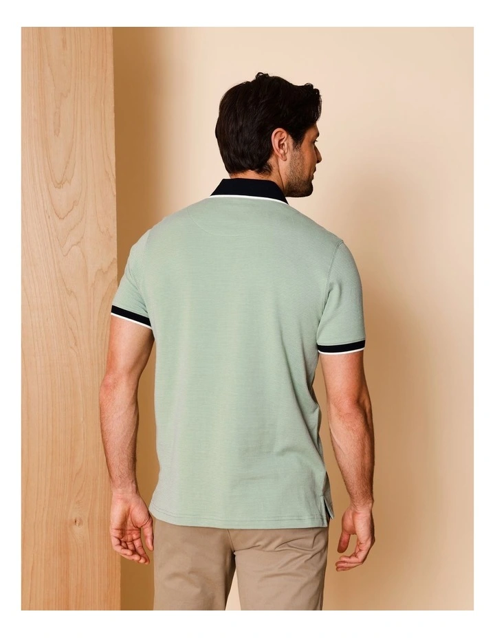 Campbell Jacquard Polo in Light Green image 5