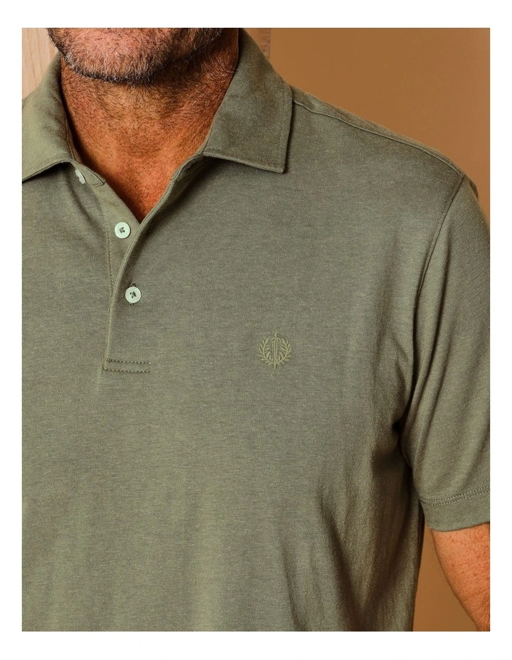 Leroy Jersey Polo in Khaki image 6