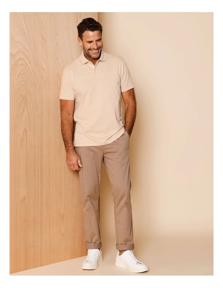 Leroy Jersey Polo in Ecru image 2