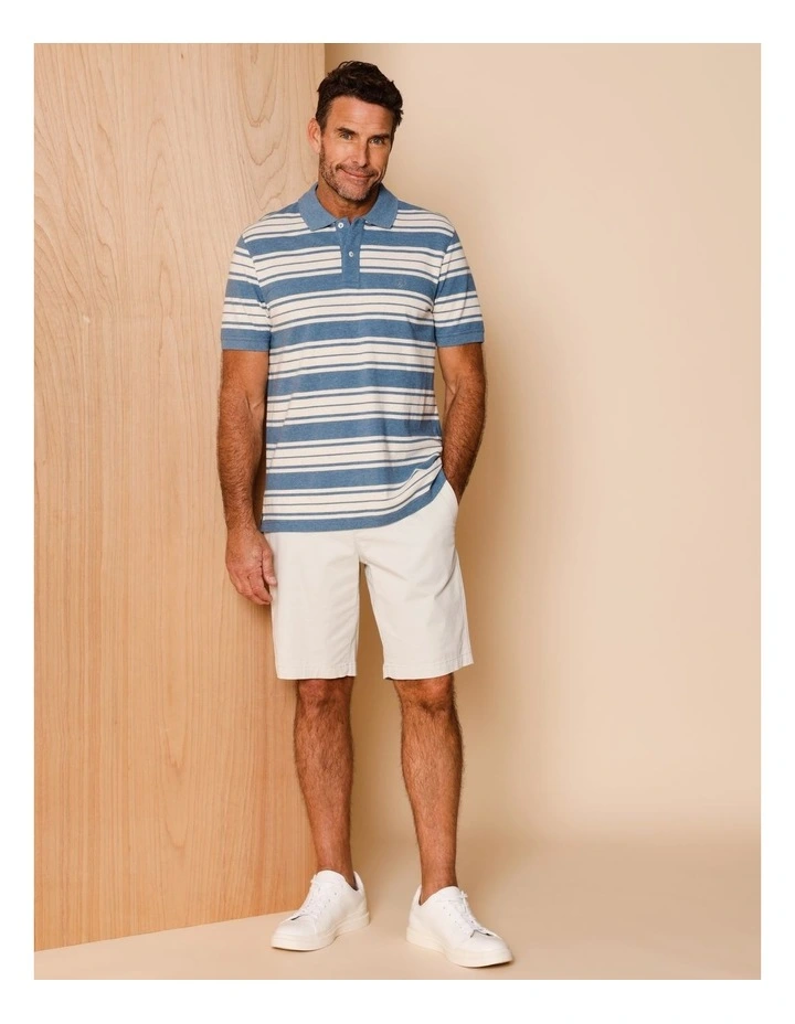 Idris Short Sleeve Island Print Shirt in Blue image 3