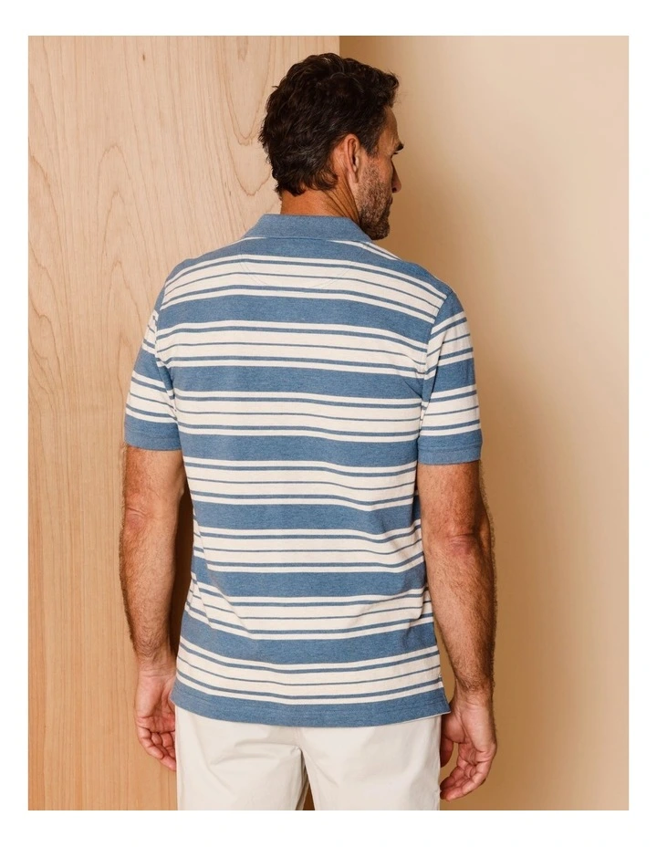 Idris Short Sleeve Island Print Shirt in Blue image 5