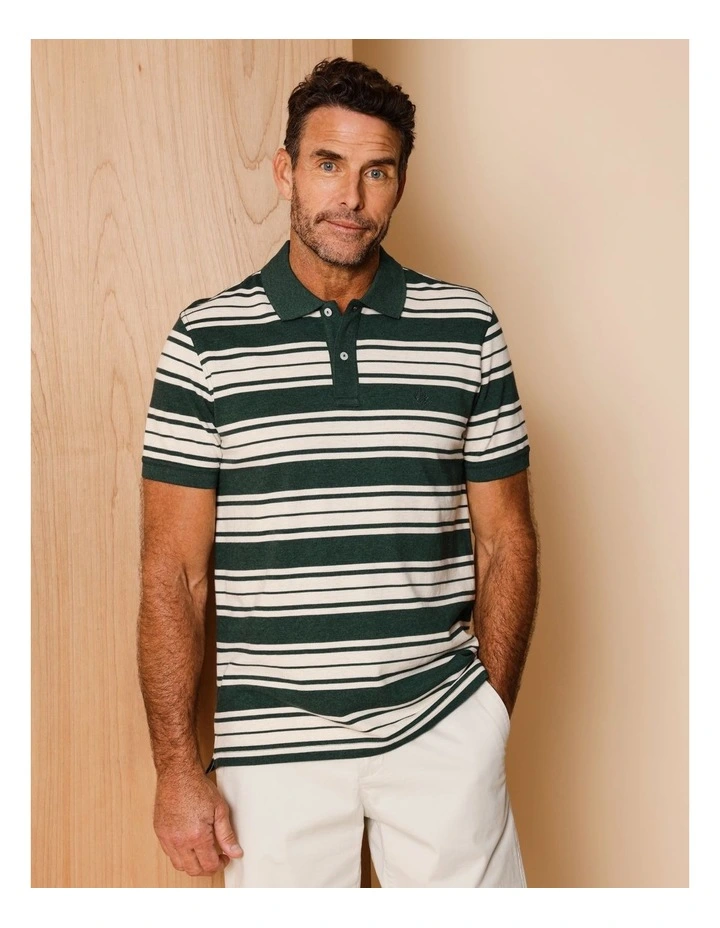 Stanley Block Stripe Polo in Green image 2