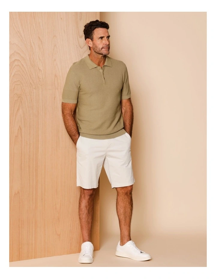 Tucker Textured Knit Polo in Camel image 3