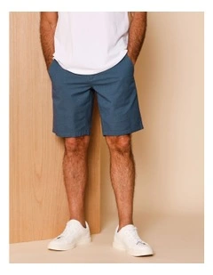 Charles Textured Chino Short in Indigo