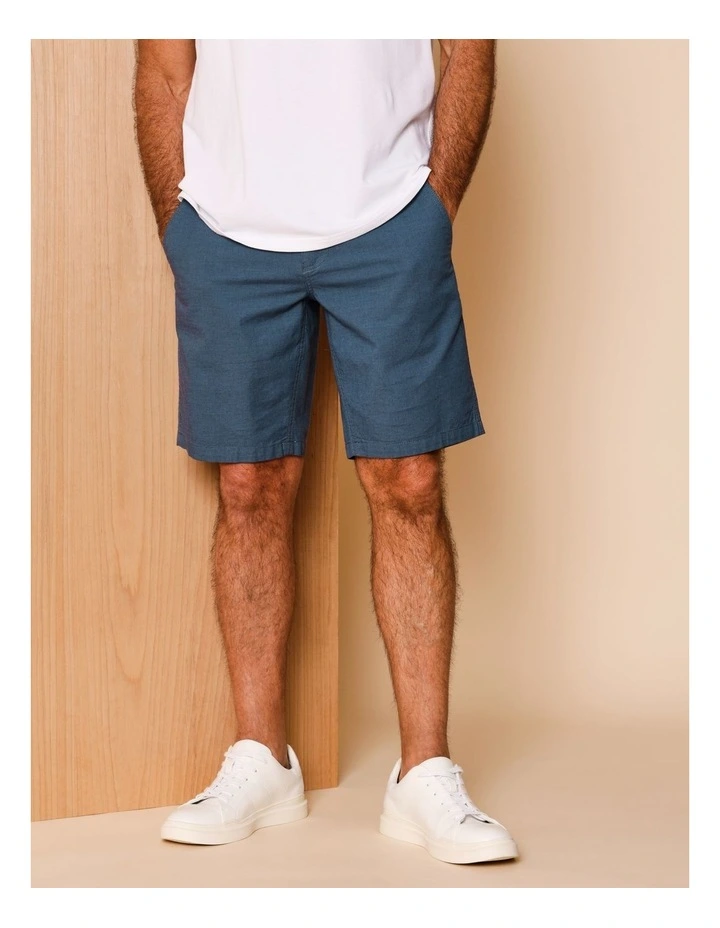 Charles Textured Chino Short in Indigo image 1