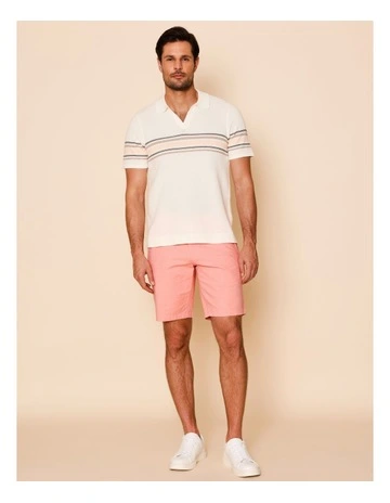 Charles Textured Chino Short in Pink