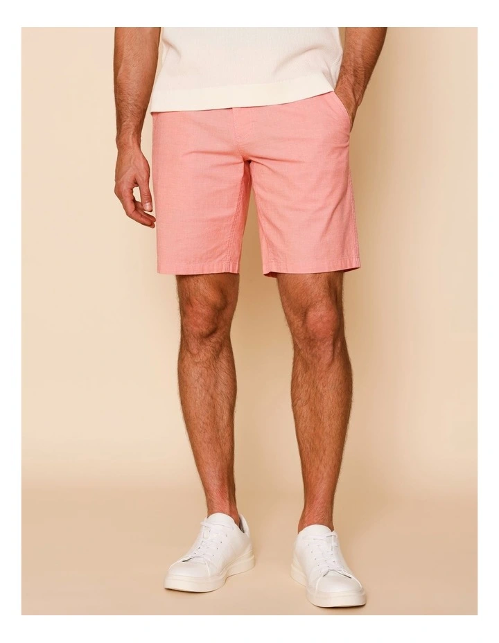 Charles Textured Chino Short in Pink image 2