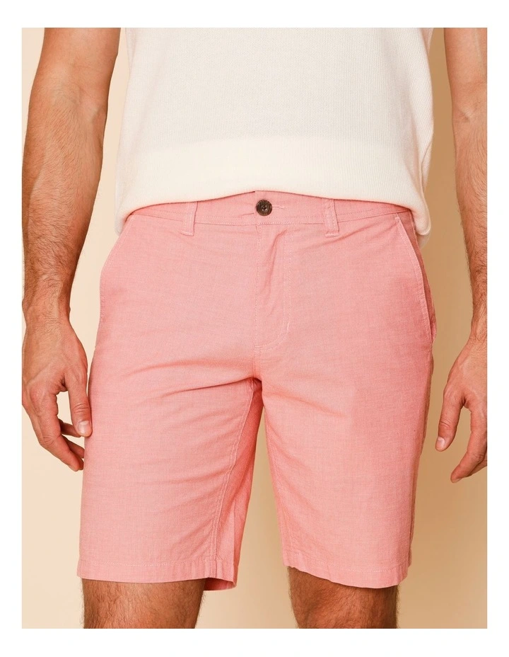 Charles Textured Chino Short in Pink image 3