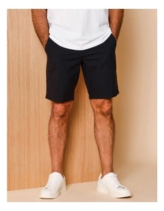 Charles Textured Chino Short in Black