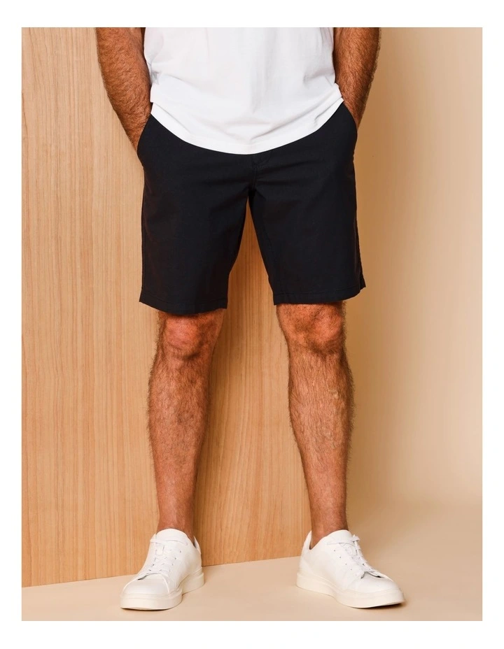Charles Textured Chino Short in Black image 1
