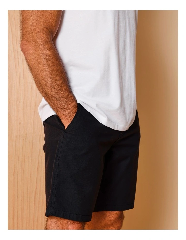 Charles Textured Chino Short in Black image 3