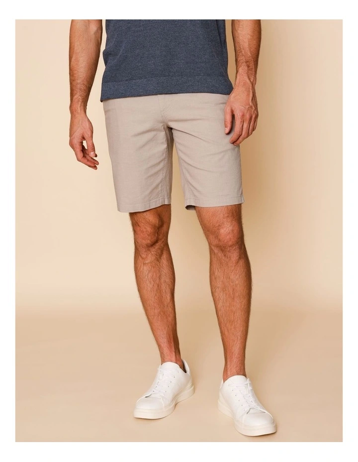 Charles Textured Chino Short in Tan image 2
