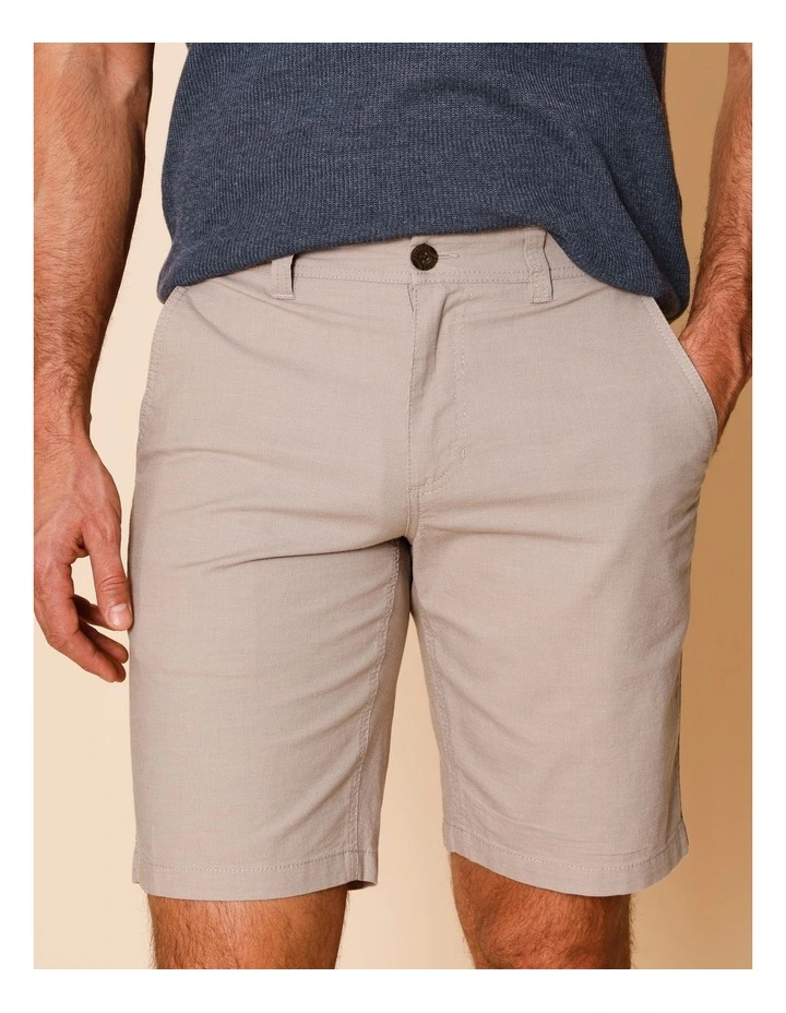 Charles Textured Chino Short in Tan image 3