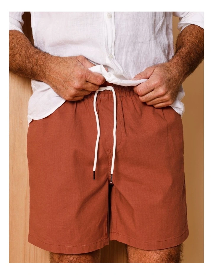 Dean Textured Deck Short in Rust image 4
