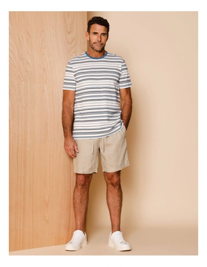 Leon Linen Pull On Shorts in Sand image 2