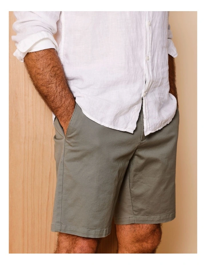 Timothy Tailored Chino Shorts in Sage image 3