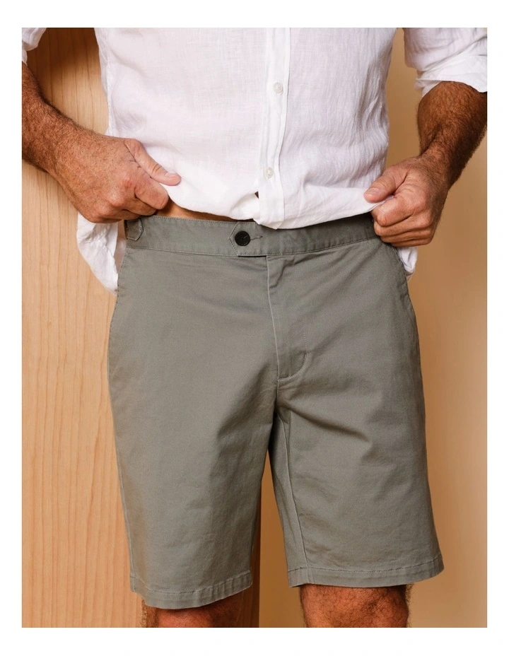 Timothy Tailored Chino Shorts in Sage image 4