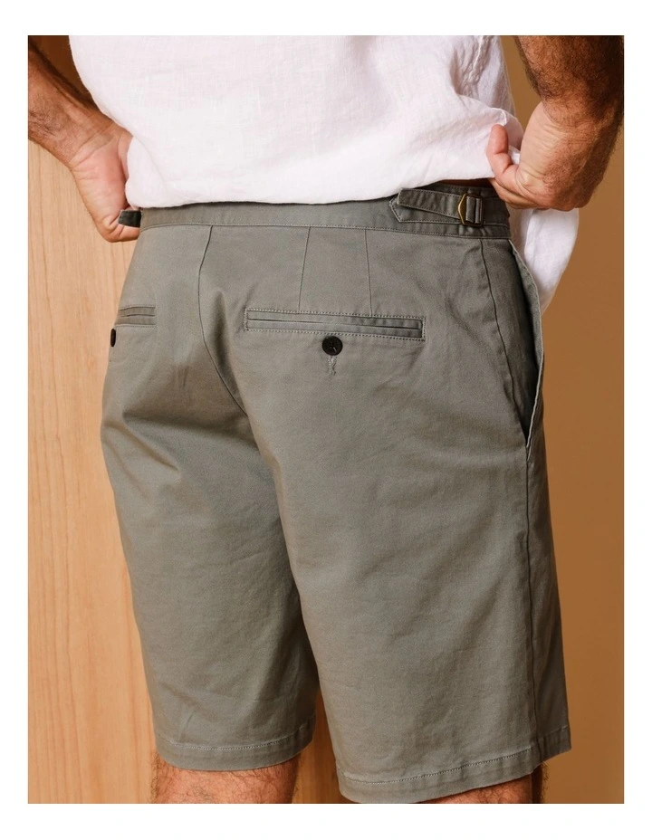 Timothy Tailored Chino Shorts in Sage image 6