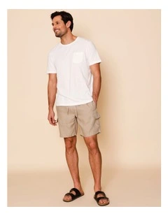 Lachlan Linen Cargo Shorts in Taupe