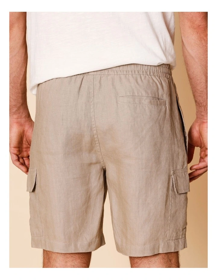 Lachlan Linen Cargo Shorts in Taupe image 5