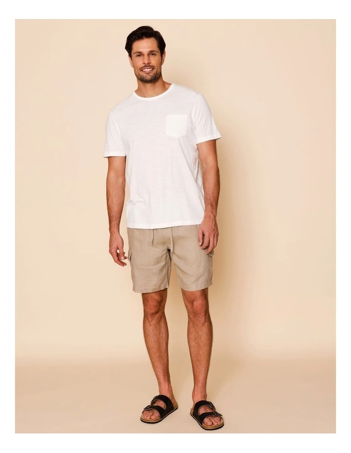 Lachlan Linen Cargo Shorts in Taupe image 6