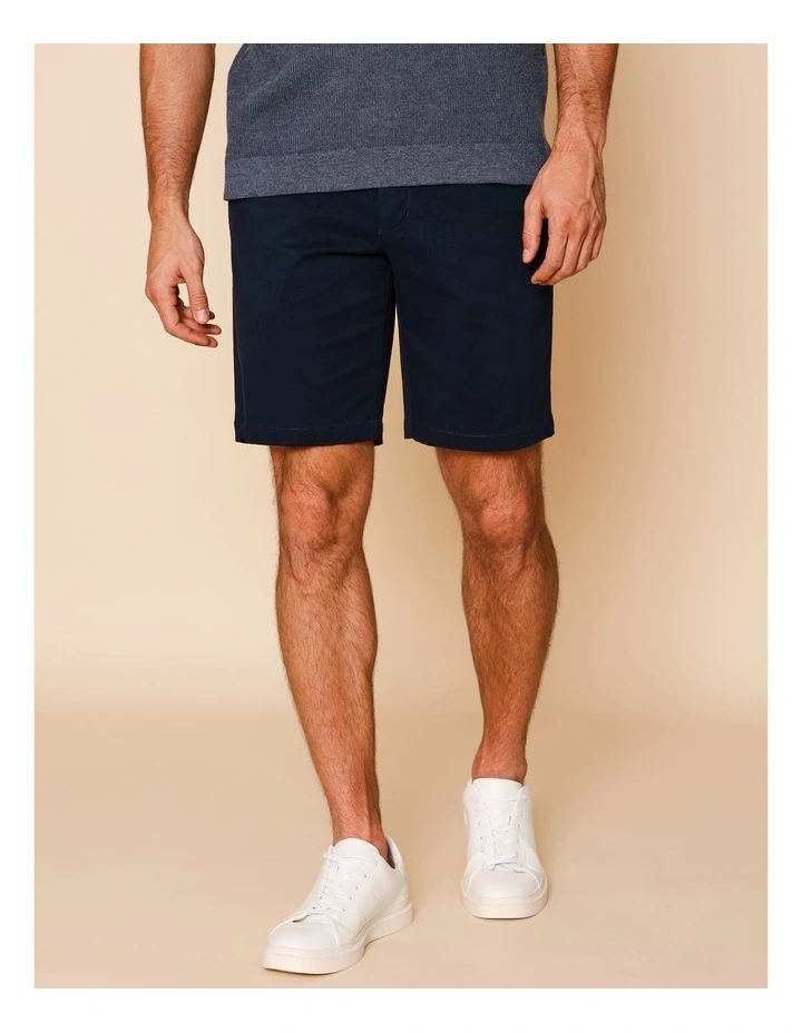Timothy Tailored Chino Shorts in Navy image 2