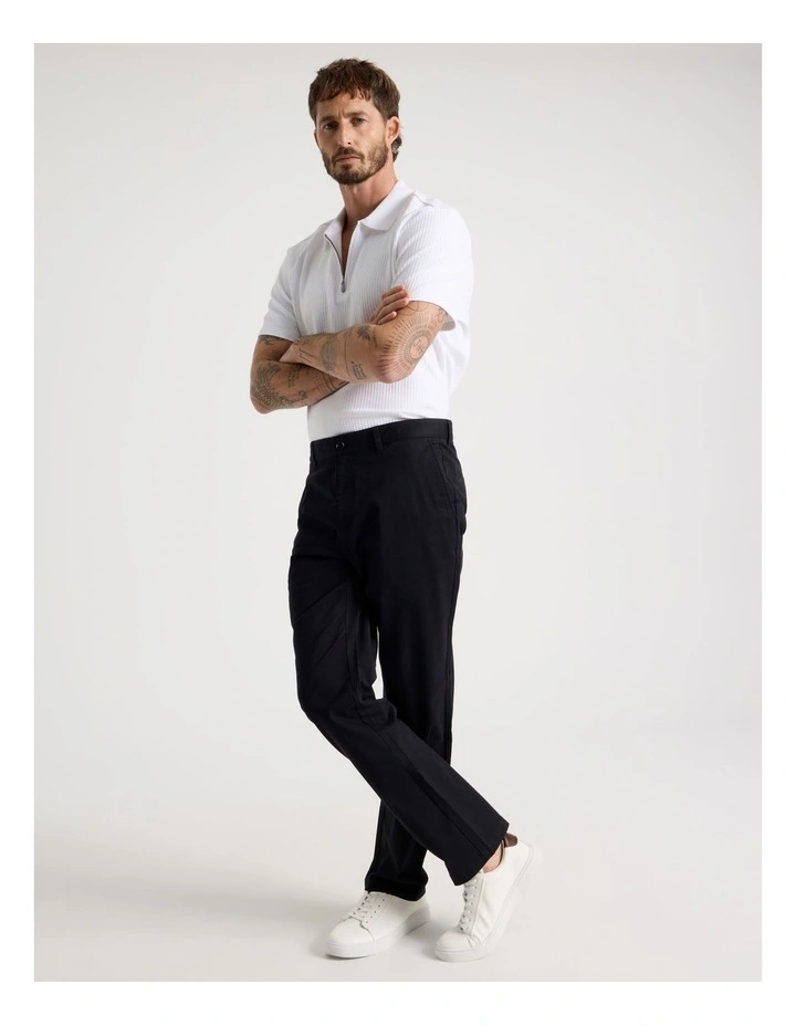 Straight Leg Chino Pant in Black image 1