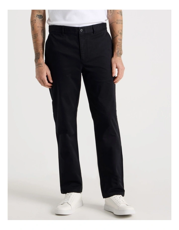 Straight Leg Chino Pant in Black image 2