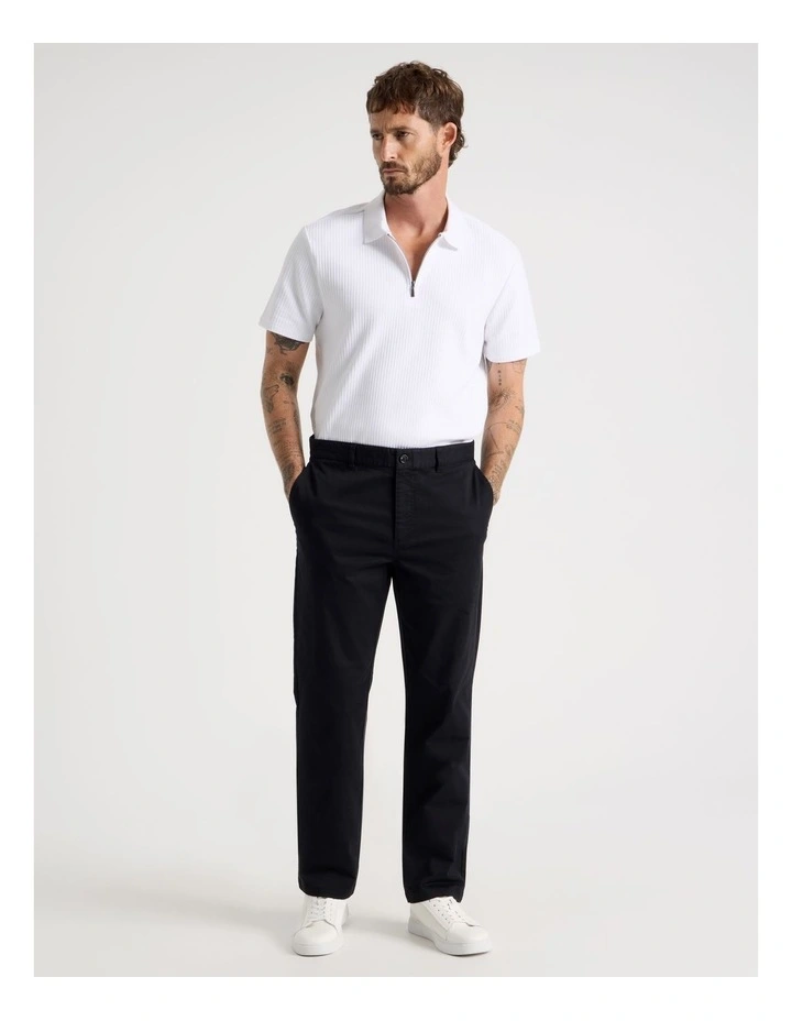 Straight Leg Chino Pant in Black image 3