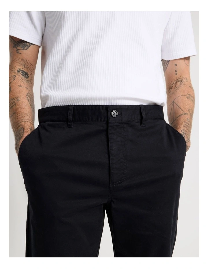 Straight Leg Chino Pant in Black image 4